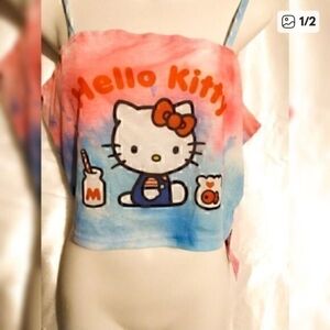 Hello kitty Cropped TIe Dye Tank top Sanrio Kawaii 1XL